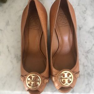 Tory Burch “Leticia” brown wedge